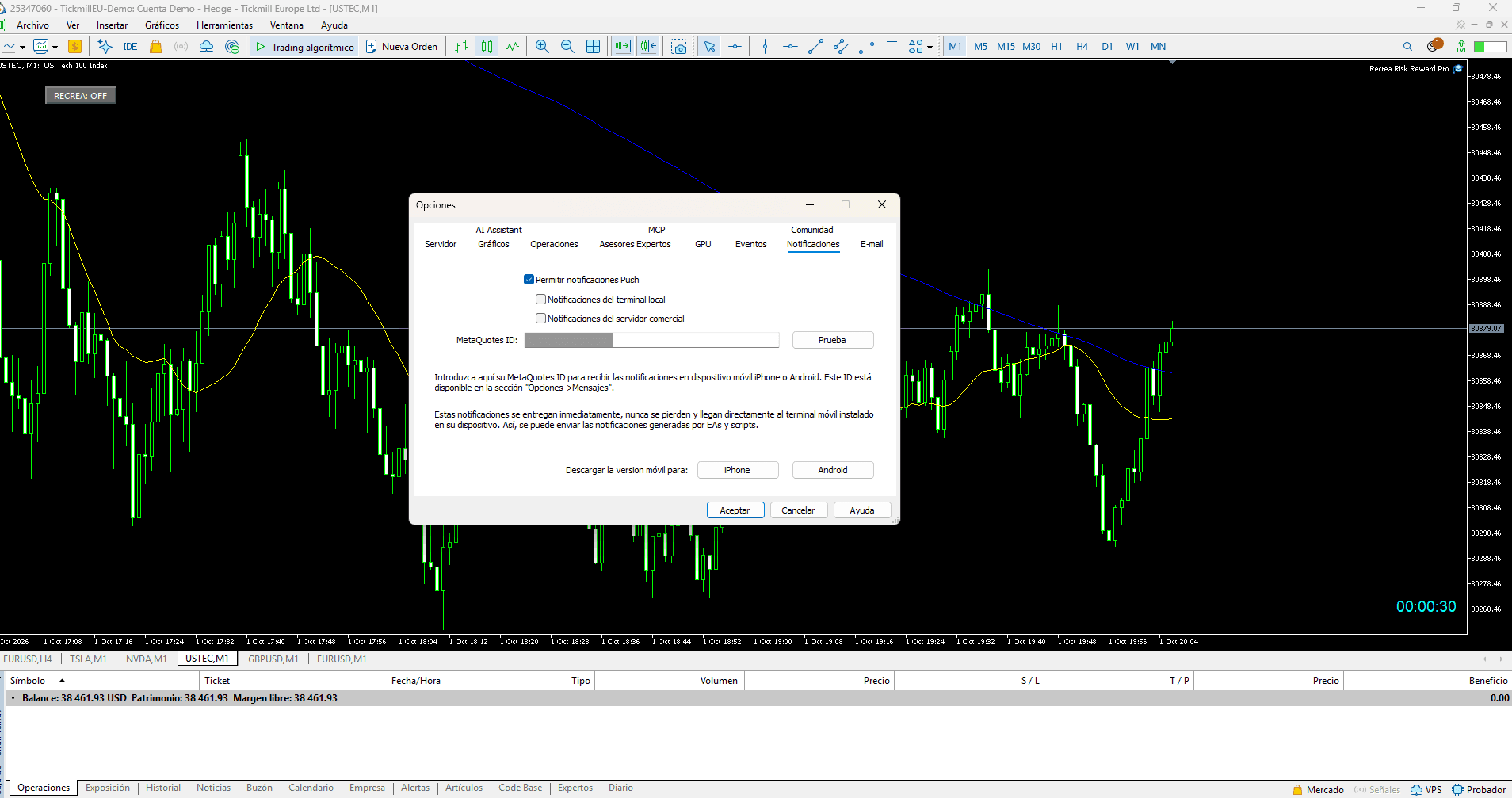 Captura: mt5 notificaciones